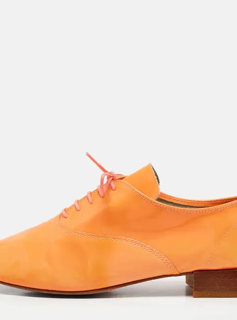 Repetto Orange Patent Leather Lace Up Oxfords Size 39