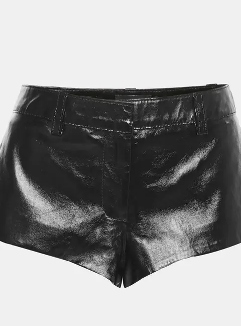 Retrofete Black Real Leather Hot Pants M