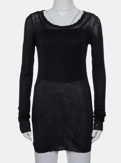 Rick Owens Black Knit Forever Tunic Top M
