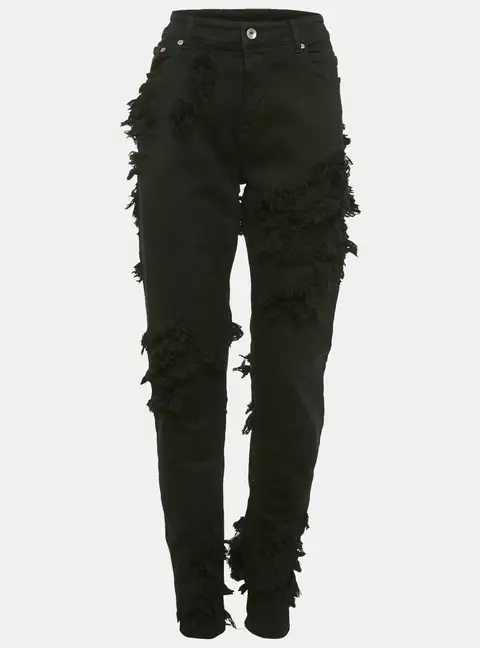 Rick Owens DRKSHDW  Black Distressed Denim Skinny Jeans M Waist 31"