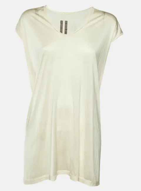 Rick Owens Beige Jersey Cap Sleeve Tunic S