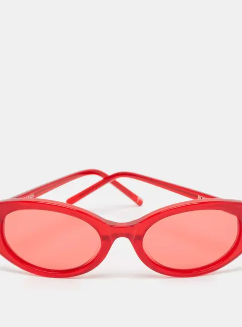 Roberi & Fraud Red Betty Oval Sunglasses