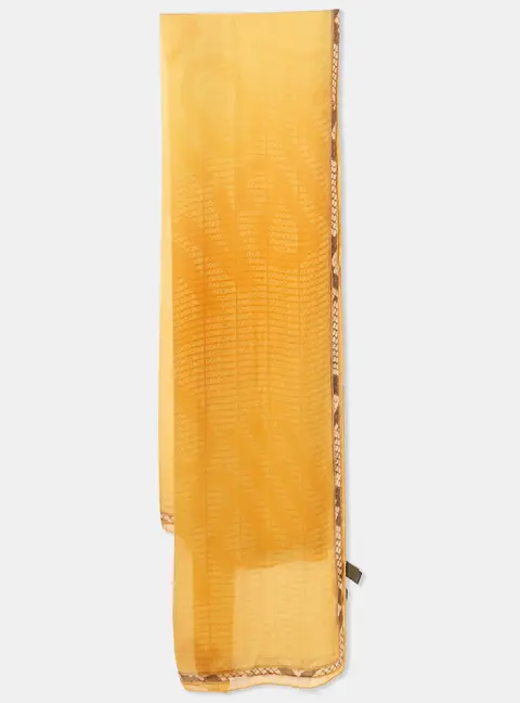 Roberto Cavalli Yellow Logo Print Silk Scarf