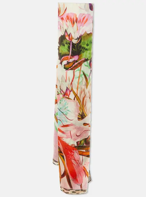 Roberto Cavalli Multicolor Floral Print Silk Stole