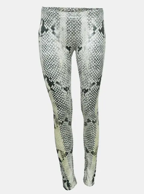 Roberto Cavalli Multicolor Snake Print Jersey Leggings L