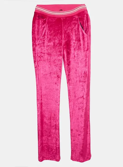 Roberto Cavalli Pink Embroidered Velvet Knit Pants S