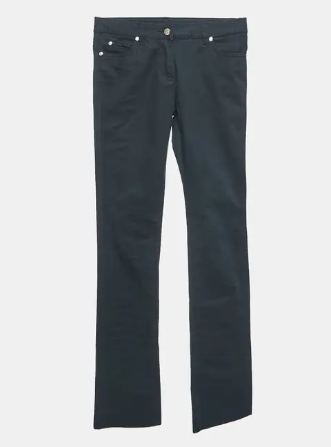 Roberto Cavalli Navy Blue Cotton Skinny Pants S