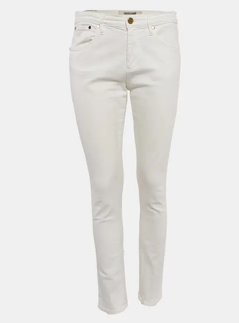 Roberto Cavalli White Denim Skinny Jeans M Waist 30"