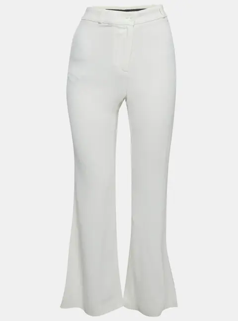 Roberto Cavalli  White Crepe Flared Leg Pants M