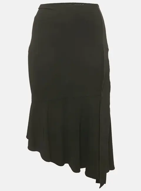 Roberto Cavalli Black Jersey Flared Short Skirt M