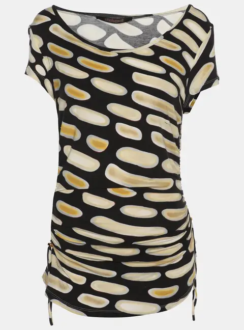 Roberto Cavalli Multicolor Jersey Ruched Top L