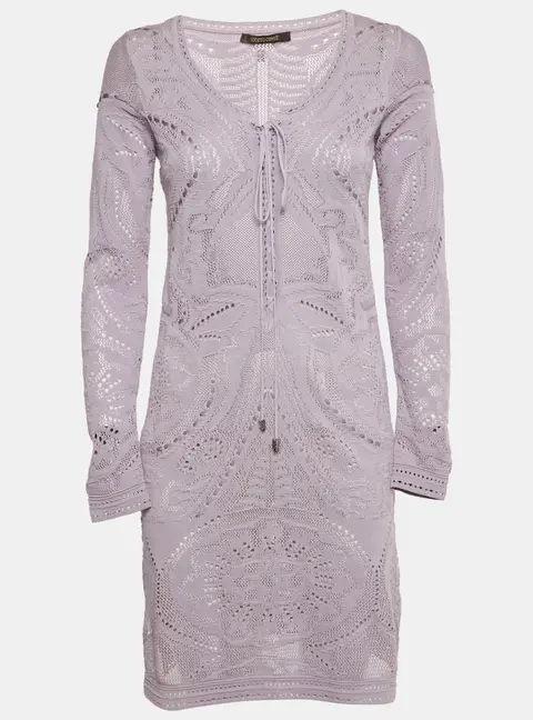 Roberto Cavalli Lavender Knit Mini Dress S