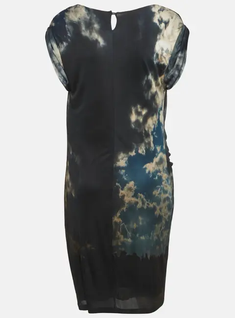 Roberto Cavalli Blue Printed Jersey Short Dress L