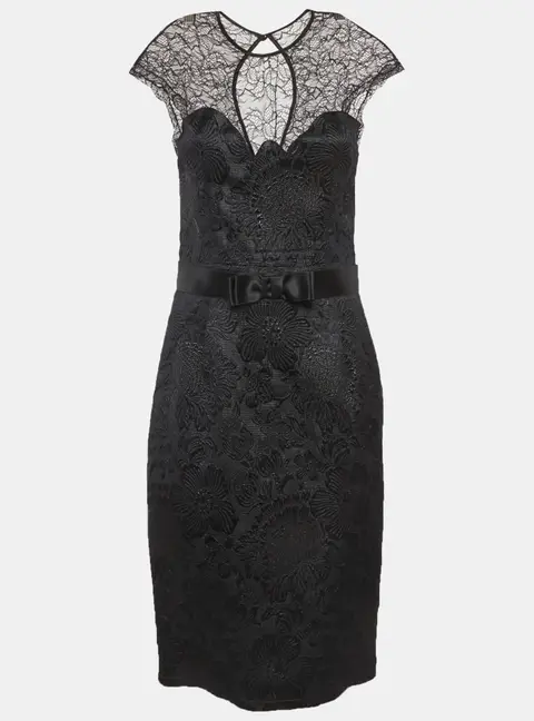 Class Roberto Cavalli Black Brocade Lace Short Dress M
