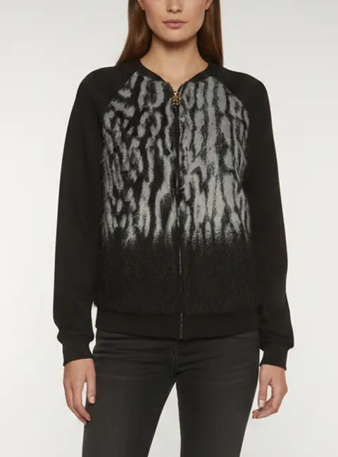 Roberto Cavalli Gym Grey/Black Mohair Double Jersey Jacket L