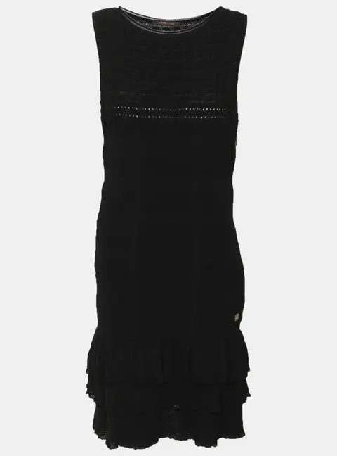 Roberto Cavalli Black Knit Midi Dress M