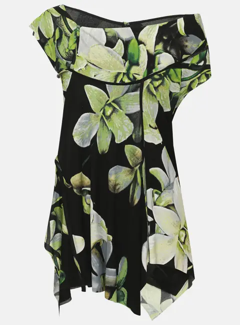 Roberto Cavalli Black Multicolor Printed Jersey Sleeveless Top S