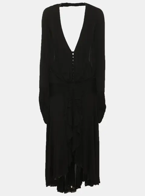 Roberto Cavalli Black Jersey Midi Dress M