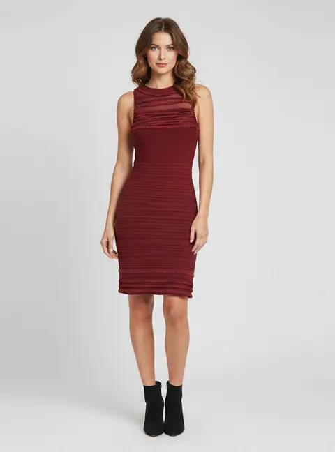 Roberto Cavalli Burgundy Knit Sleeveless Bodycon Dress S