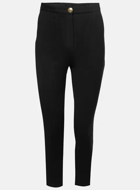 Roberto Cavalli Black Crepe Skinny Trousers S