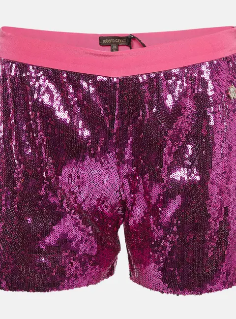Roberto Cavalli Pink Sequin Shorts XS