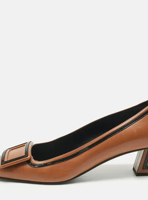 Roger Vivier Brown Leather Trompette Pumps Size 41