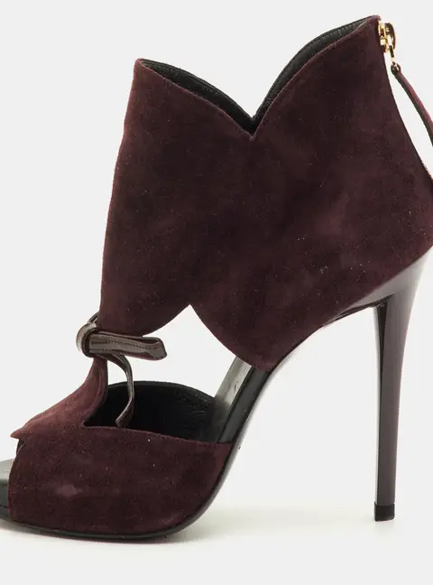 Roger Vivier Bibow Size 36 Brown Suede Platform Cut Out Ankle Booties