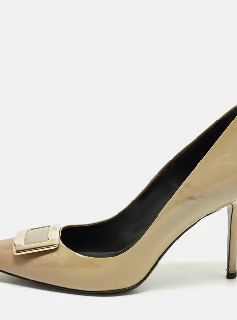 Roger Vivier Belle Size 38.5 Green Patent Leather Pumps