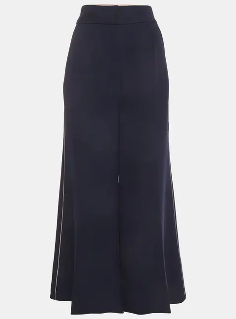 Roksanda Navy Blue Gabardine Wide Leg Pants M