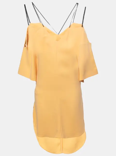 Roland Mouret Orange Peach Tie Up Waist Short Dress M