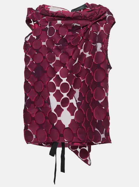 Roland Mouret Pink Cotton Fil Coupe Open Back Top S