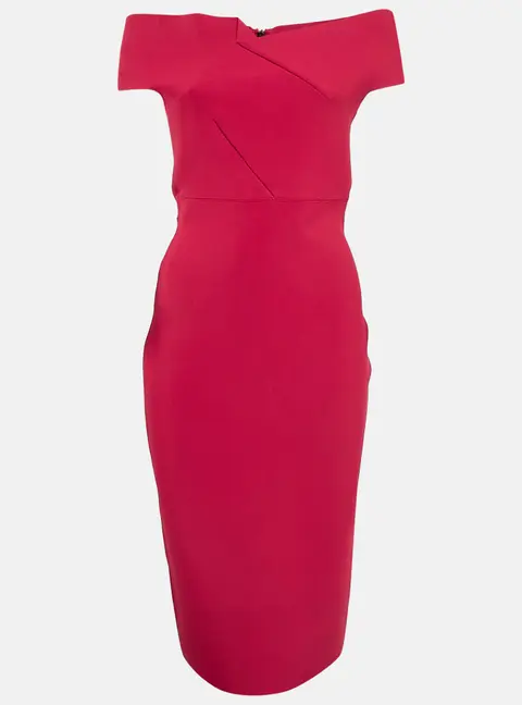 Roland Mouret Pink Jersey Off-Shoulder Bodycon Dress M