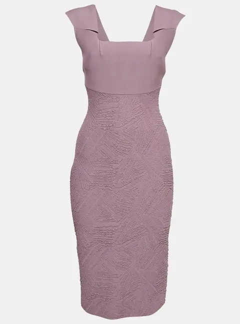 Roland Mouret Purple Textured Knit Sleeveless Bodycon Dress M