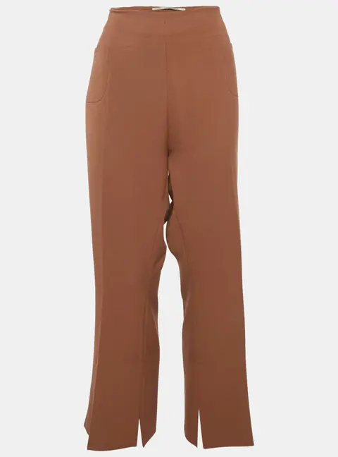 Roland Mouret Brown Crepe Trousers XL