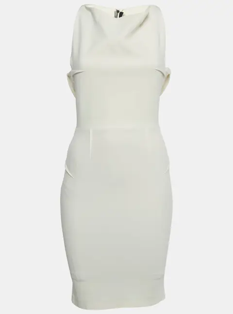 Roland Mouret Beige Crepe Cut-Out Mini Dress S