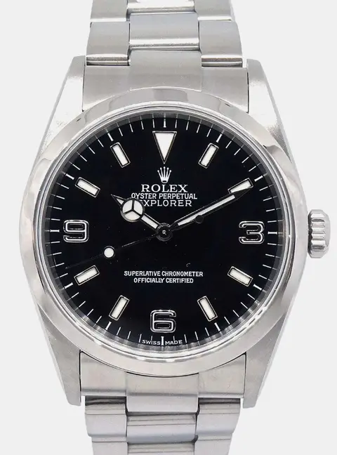 Rolex Explorer 114270 Black Stainless Steel Automatic Women's Wristwatch 36mm
