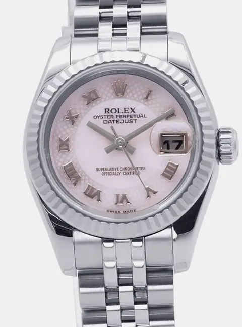 Rolex Datejust Pink Shell 18K White Gold Automatic Women's Wristwatch 26mm
