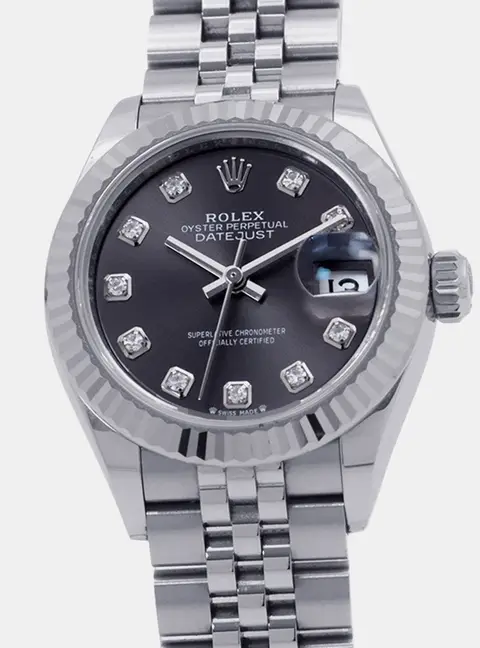 Rolex Datejust 279174G Dark Gray Stainless Steel Women's Wristwatch 28mm