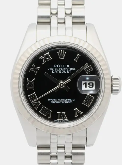 Rolex Lady Datejust 179174 Black Stainless Steel Automatic Women's Watches 26mm