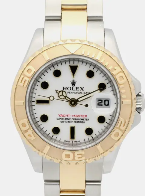 Rolex Yacht-Master 169623 White 18K Yellow Gold Stainless Steel Automatic Women's Watches 29mm