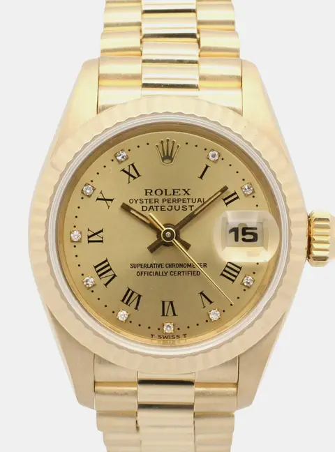 Rolex Datejust 69178G Gold 18K Yellow Gold Diamond Automatic Women's Watches 26mm