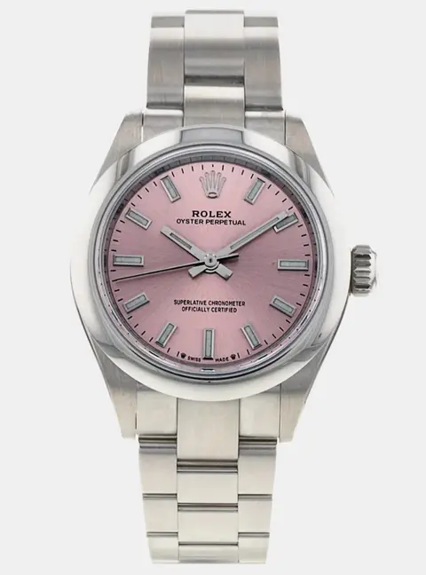 Rolex Oyster Perpetual 276200 Pink Stainless Steel Automatic Women's Wristwatch 28mm