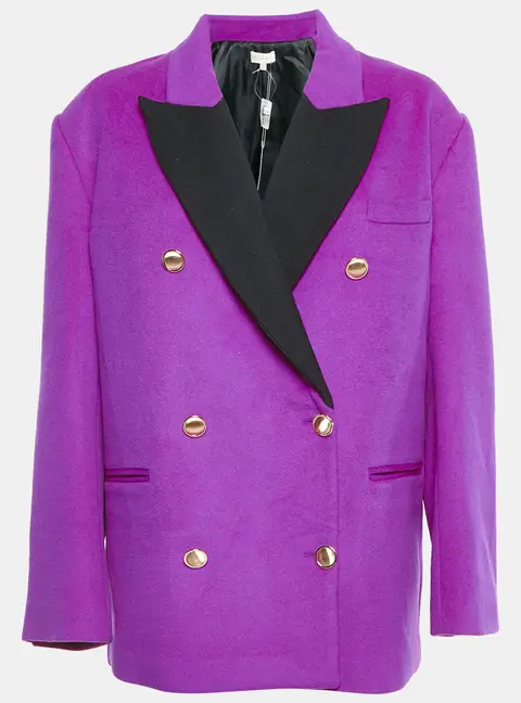 Ronny Kobo Pink Wool Double Breasted Keira Jacket M
