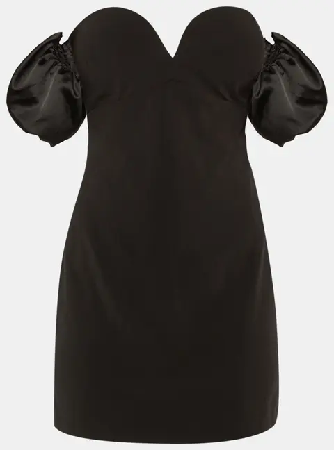 Ronny Kobo Black Crepe Andrea Off-The-Shoulder Mini Dress M