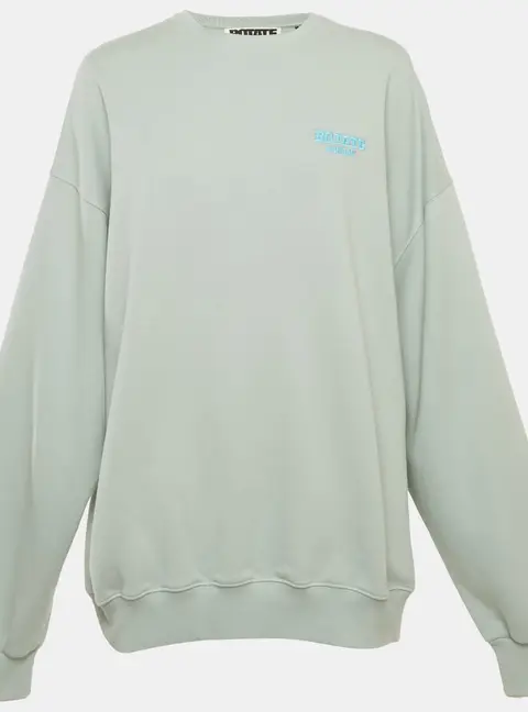 ROTATE Birger Christensen Surf Blue Cotton Iris Crew Neck Sweatshirt M