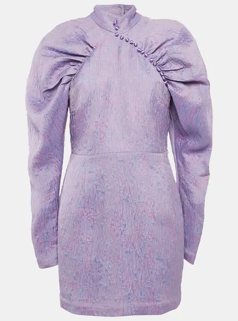 ROTATE Birger Christensen Purple Jaquard Mini Dress M