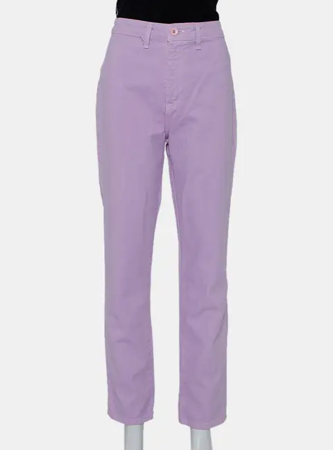 STAUD Lilac Denim Contrast Pocket Detail High Rise Jeans M