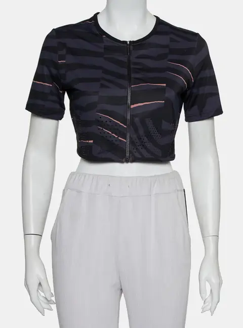 Stella McCartney Adidas Grey Train Crop Tee L