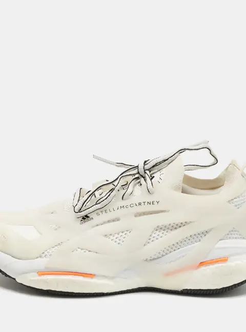 Stella McCartney Adidas Ultra Boost Size 38 White Knit Fabric and Rubber Lace Up Sneakers