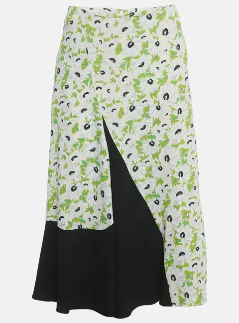 Stella McCartney Green Crepe Florentina Midi Skirt S